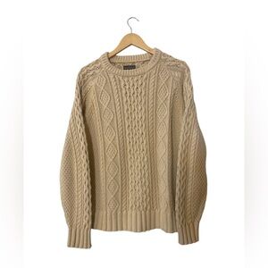 L.L. Bean Signature Cotton Fisherman Sweater - Beige